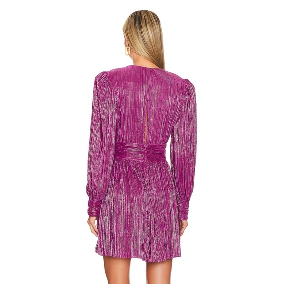 Sabina Musayev Shaya Purple Metallic Mini Dress - Picture 3 of 4